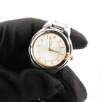Yves Saint Laurent YSL Orologio Vintage Unisex al Quarzo con Quadrante Champagne e Bracciale in Acciaio Argentato