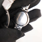 Yves Saint Laurent YSL Orologio Vintage Donna con Quadrante Argentato e Bracciale in Metallo Argentato e Dettagli Dorati