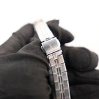 Yves Saint Laurent YSL Orologio Vintage Donna con Quadrante Argentato e Bracciale in Metallo Argentato e Dettagli Dorati