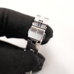 Yves Saint Laurent YSL Orologio Vintage Donna al Quarzo con Quadrante Blu e Bracciale Argentato con Dettagli Dorati