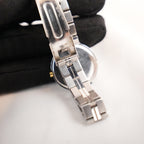 Yves Saint Laurent YSL Orologio Vintage Donna al Quarzo con Quadrante Blu e Bracciale Argentato con Dettagli Dorati