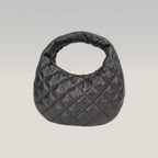 Saint Laurent Borsa Hobo Mini Nera Trapuntata in Pelle con Logo YSL Dorato