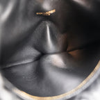 Saint Laurent Borsa Hobo Mini Nera Trapuntata in Pelle con Logo YSL Dorato