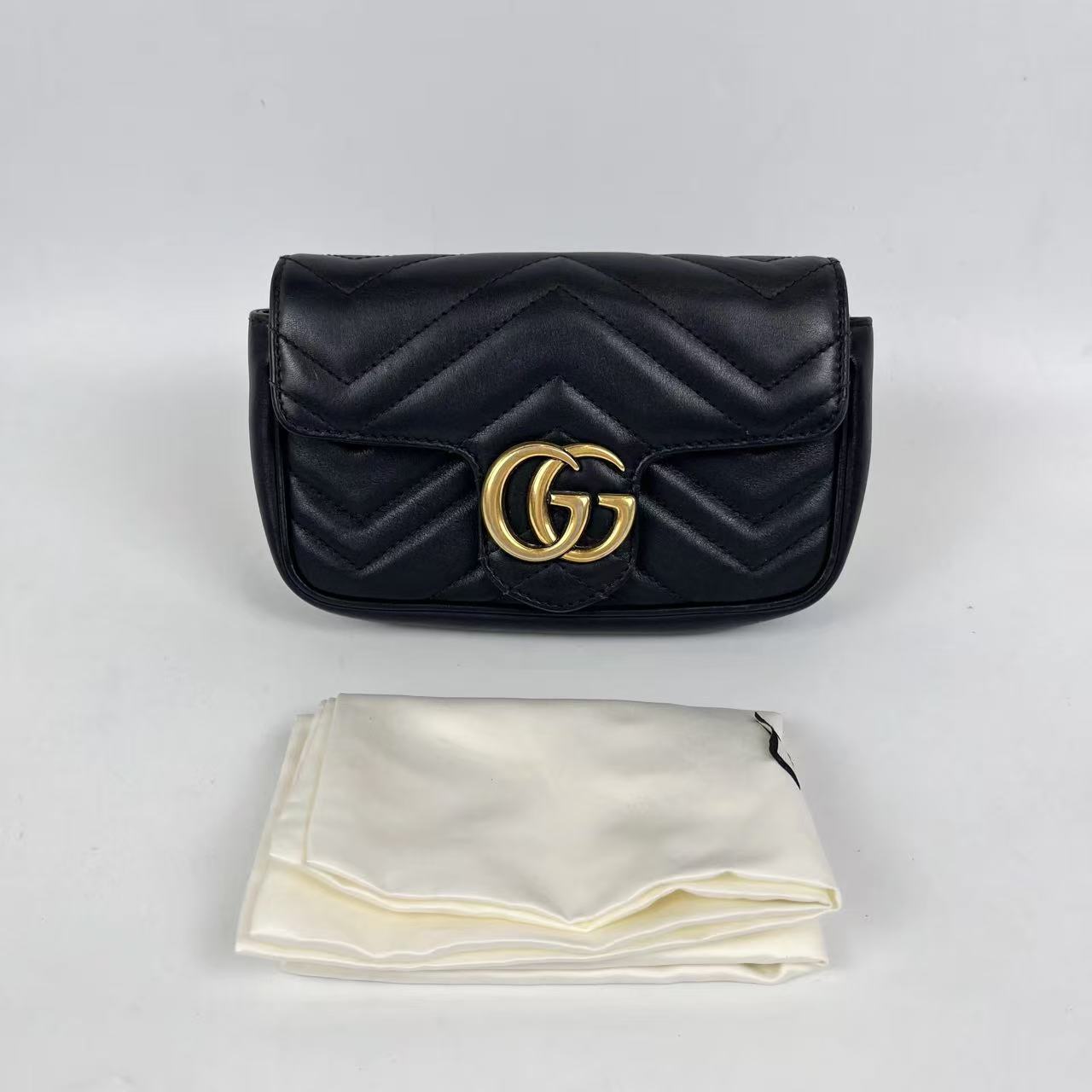 Gucci Marmont Super Mini Borsa a Spalla Nera
