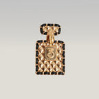 Chanel Spilla Vintage N°5 Oro con Catena Nera – Iconica