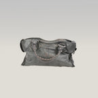 Balenciaga Giant Part Time Borsa a Mano in Pelle di Agnello Cerata Blu Navy con Borchie Argentate