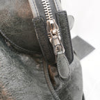 Balenciaga Giant Part Time Borsa a Mano in Pelle di Agnello Cerata Blu Navy con Borchie Argentate