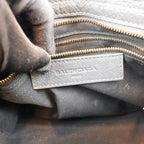 Balenciaga Classic City Borsa Motorcycle in Pelle di Capra Grigia con Borchie Dorate 30 cm