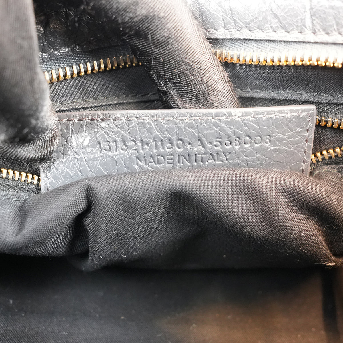 Balenciaga Classic City Borsa Motorcycle in Pelle di Capra Grigia con Borchie Dorate 30 cm