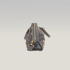 Balenciaga Classic City Borsa Motorcycle in Pelle di Capra Grigia con Borchie Dorate 30 cm