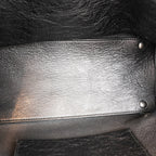 Balenciaga Papier A6 Graffiti Borsa a Mano Piccola in Pelle Nera con Borchie