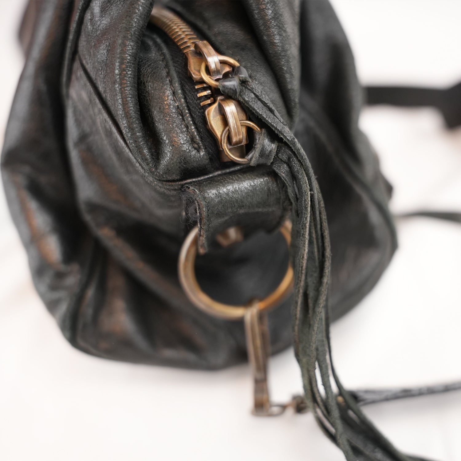 Balenciaga Classic City Mini Borsa a Mano in Pelle Nera con Borchie