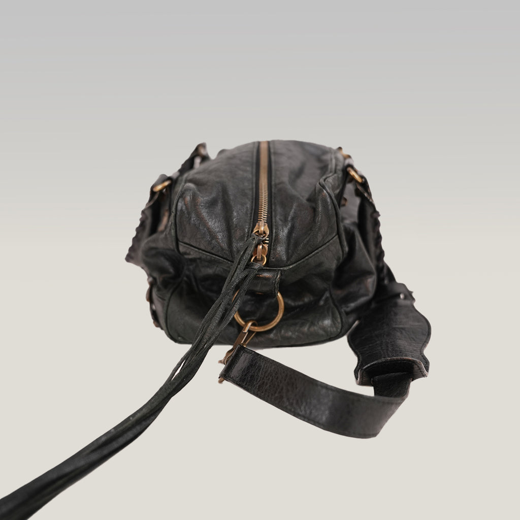 Balenciaga Classic City Mini Borsa a Mano in Pelle Nera con Borchie