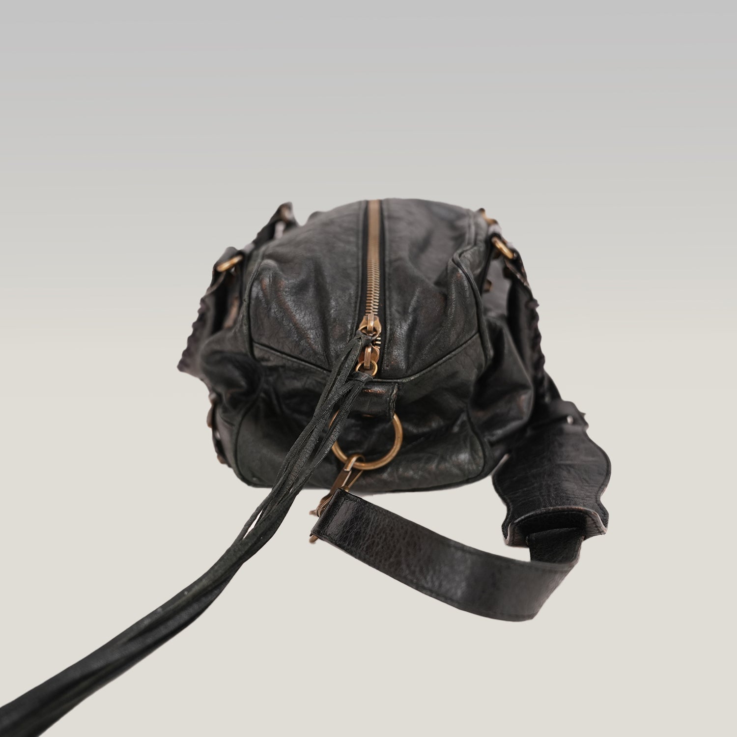 Balenciaga Classic City Mini Borsa a Mano in Pelle Nera con Borchie