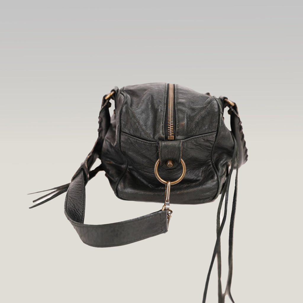 Balenciaga Classic City Mini Borsa a Mano in Pelle Nera con Borchie