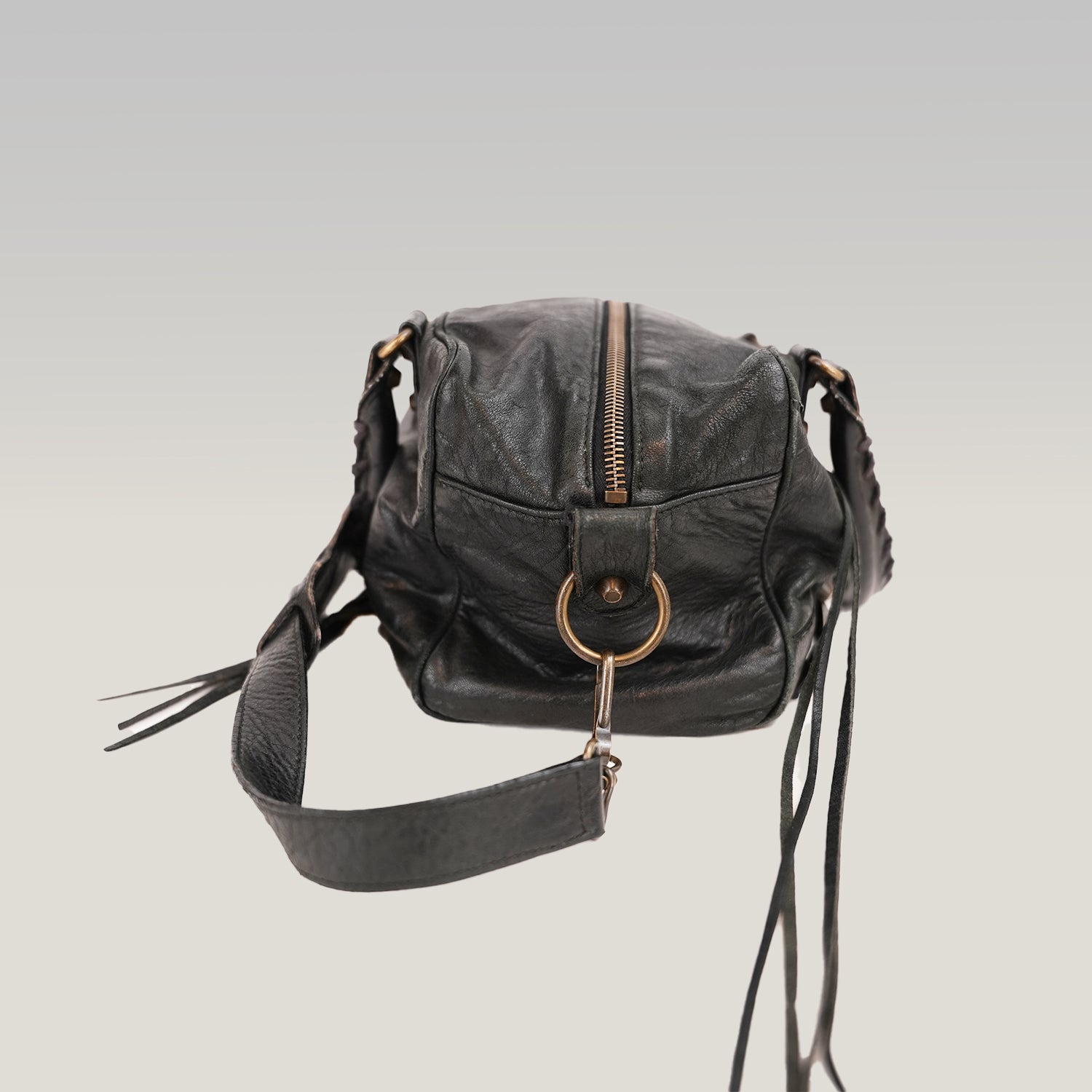 Balenciaga Classic City Mini Borsa a Mano in Pelle Nera con Borchie