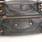 Balenciaga Classic City Mini Borsa a Mano in Pelle Nera con Borchie