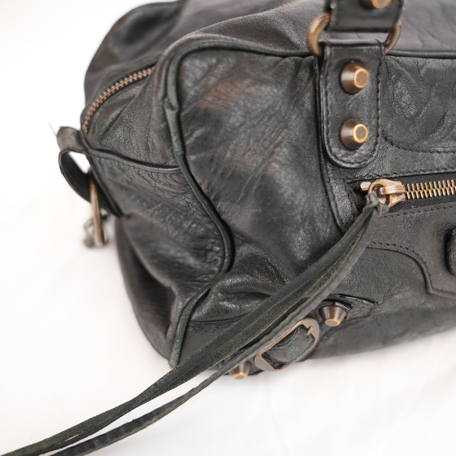 Balenciaga Classic City Mini Borsa a Mano in Pelle Nera con Borchie