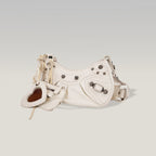 Balenciaga Le Cagole XS Bianca in Pelle di Agnello Arena con Hardware Argento Anticato