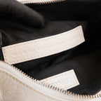 Balenciaga Le Cagole XS Bianca in Pelle di Agnello Arena con Hardware Argento Anticato