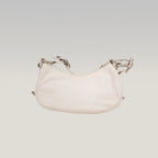 Balenciaga Le Cagole XS Bianca in Pelle di Agnello Arena con Hardware Argento Anticato