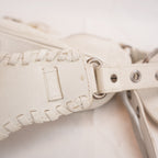 Balenciaga Le Cagole XS Bianca in Pelle di Agnello Arena con Hardware Argento Anticato