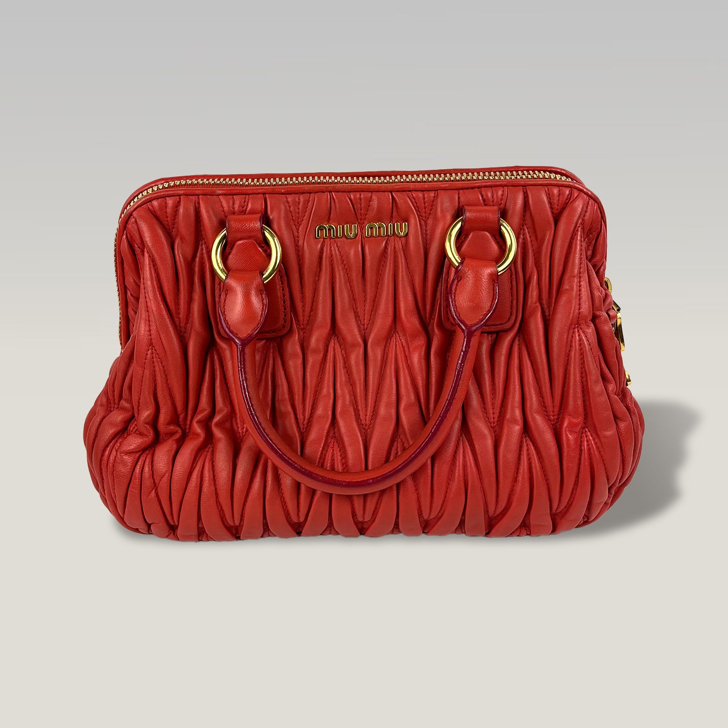 Miu Miu Borsa a Mano in Pelle Matelassé Rossa con Tracolla | Handbag Donna in Pelle Trapuntata