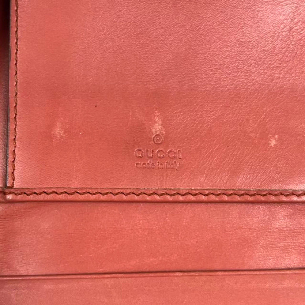 Gucci Portafoglio Compatto GG Supreme Beige in Tela Rivestita e Pelle con Dettagli Dorati
