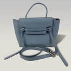Celine Belt Bag Micro in Pelle Martellata Blu con Tracolla