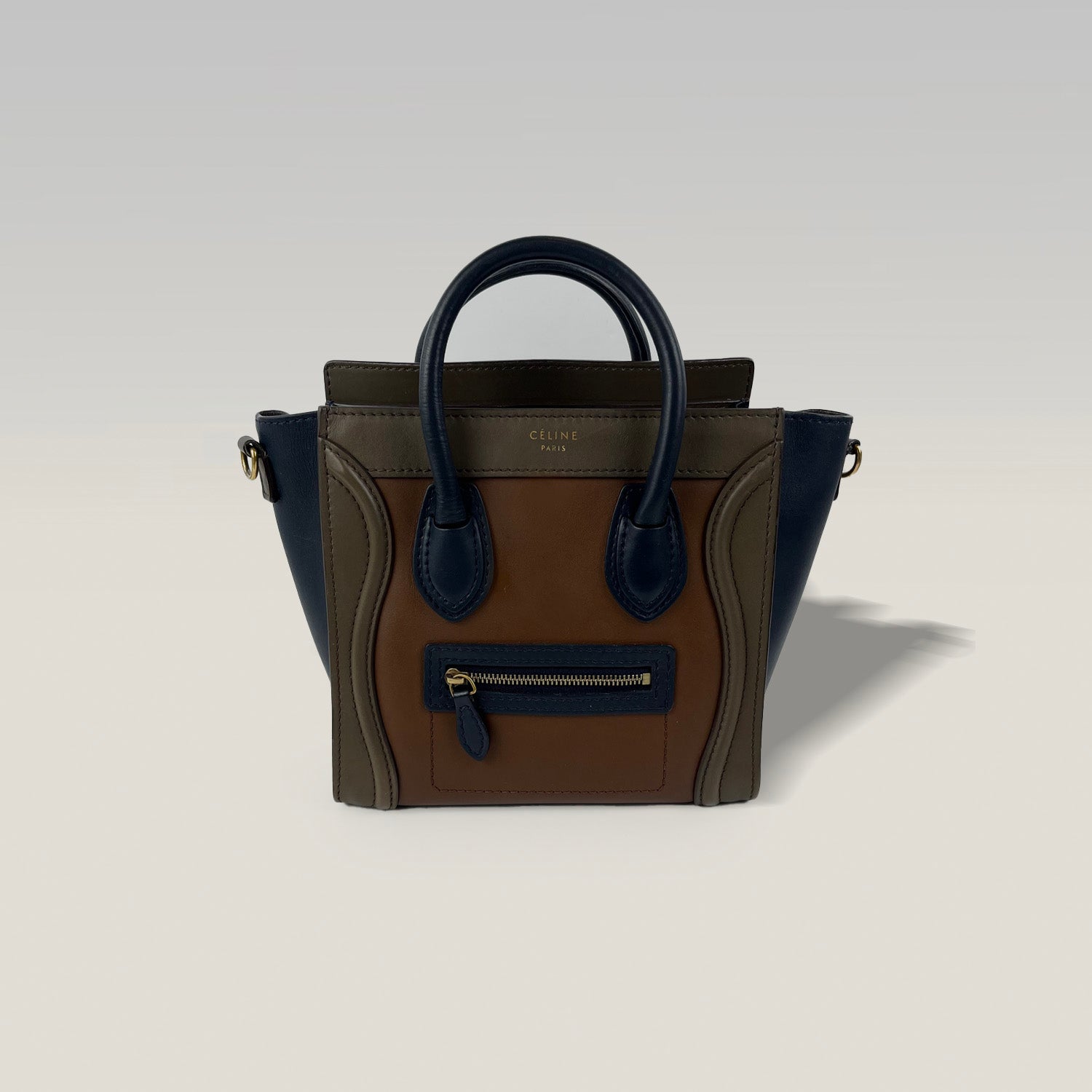 CELINE Luggage Nano Leather Bag – Multicolor Top Handle Crossbody