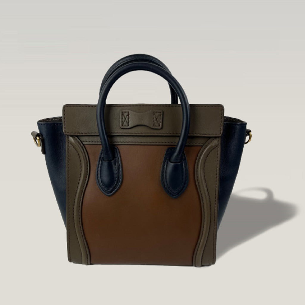 CELINE Luggage Nano Leather Bag – Multicolor Top Handle Crossbody