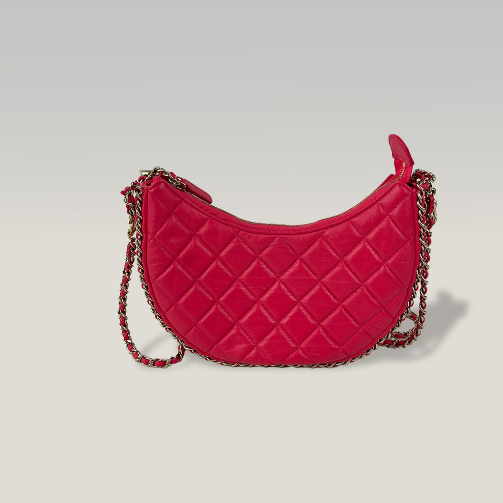 Chanel Small Gabrielle Hobo Bag Rosa in Pelle Trapuntata