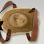 Loewe Borsa Basket Donna in Palma Intrecciata e Pelle Marrone
