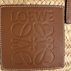 Loewe Borsa Basket Donna in Palma Intrecciata e Pelle Marrone