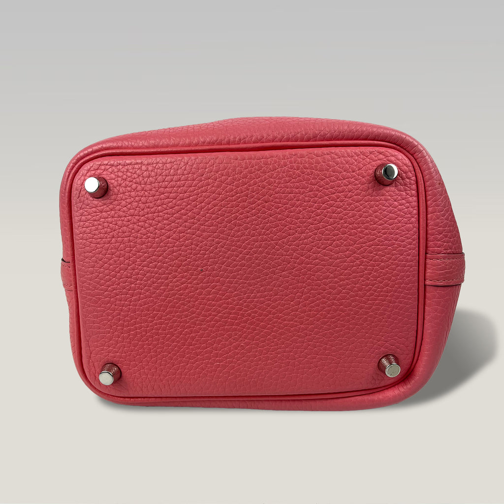 Hermès Picotin Lock 18 Borsa Donna in Pelle Rosa con Hardware Argento