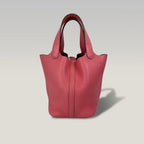Hermès Picotin Lock 18 Borsa Donna in Pelle Rosa con Hardware Argento