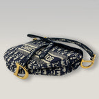 Dior Saddle Bag Oblique Jacquard Blu – Borsa a Spalla Iconica Donna 25,5 cm