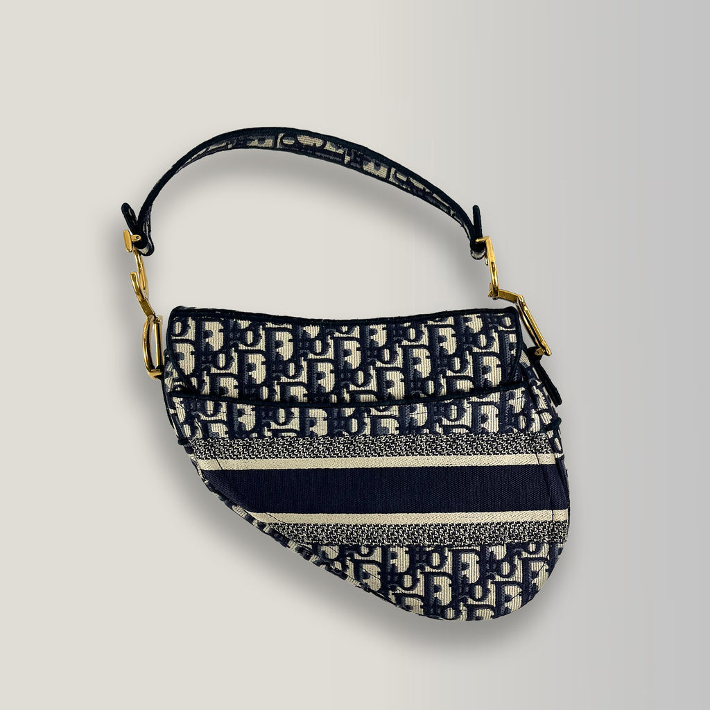 Dior Saddle Bag Oblique Jacquard Blu – Borsa a Spalla Iconica Donna 25,5 cm