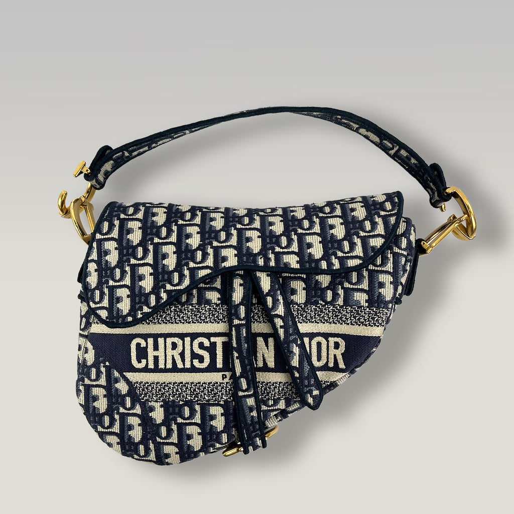 Dior Saddle Bag Oblique Jacquard Blu – Borsa a Spalla Iconica Donna 25,5 cm