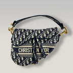 Dior Saddle Bag Oblique Jacquard Blu – Borsa a Spalla Iconica Donna 25,5 cm