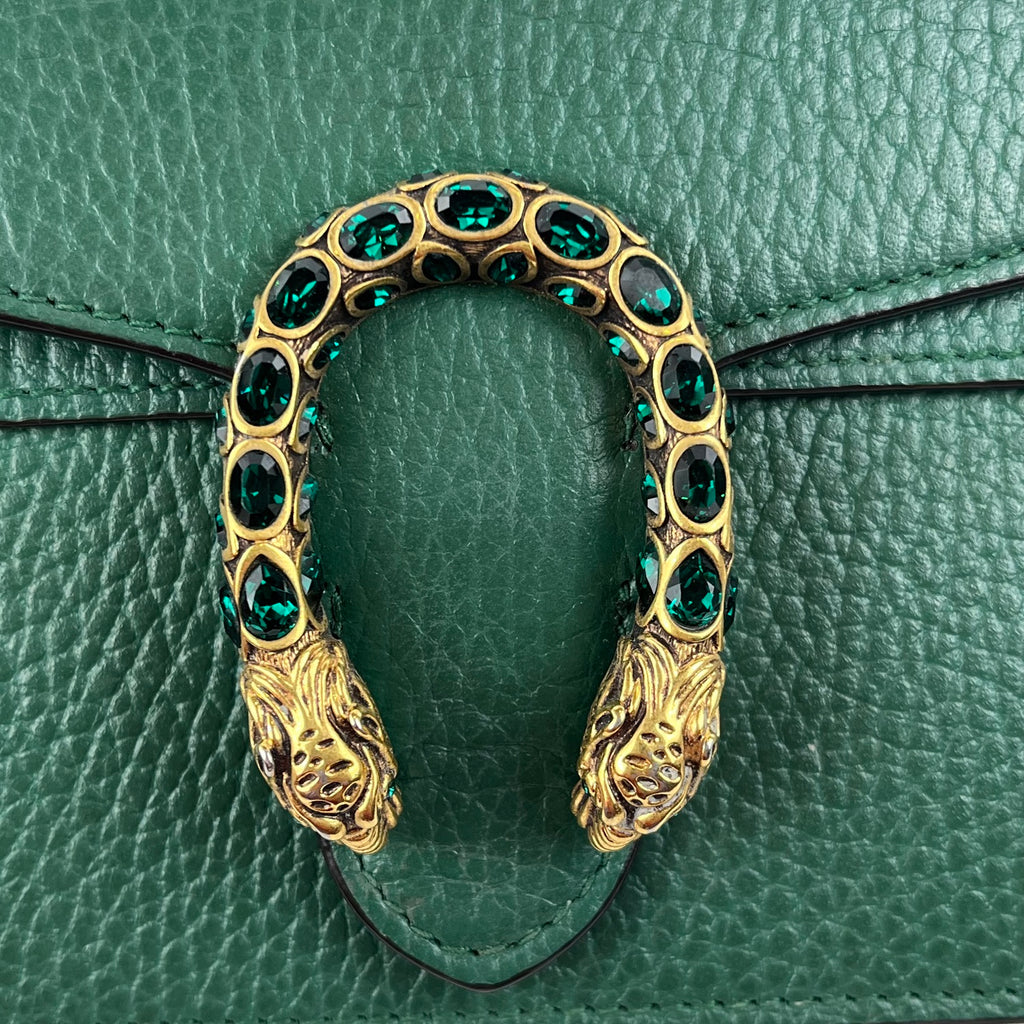 Gucci Super Mini Dionysus in pelle verde smeraldo