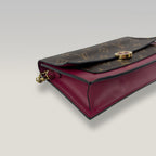 Louis Vuitton Flore Chain Wallet Monogram Canvas & Rose Red Leather WOC Crossbody Bag