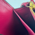 Louis Vuitton Flore Chain Wallet Monogram Canvas & Rose Red Leather WOC Crossbody Bag