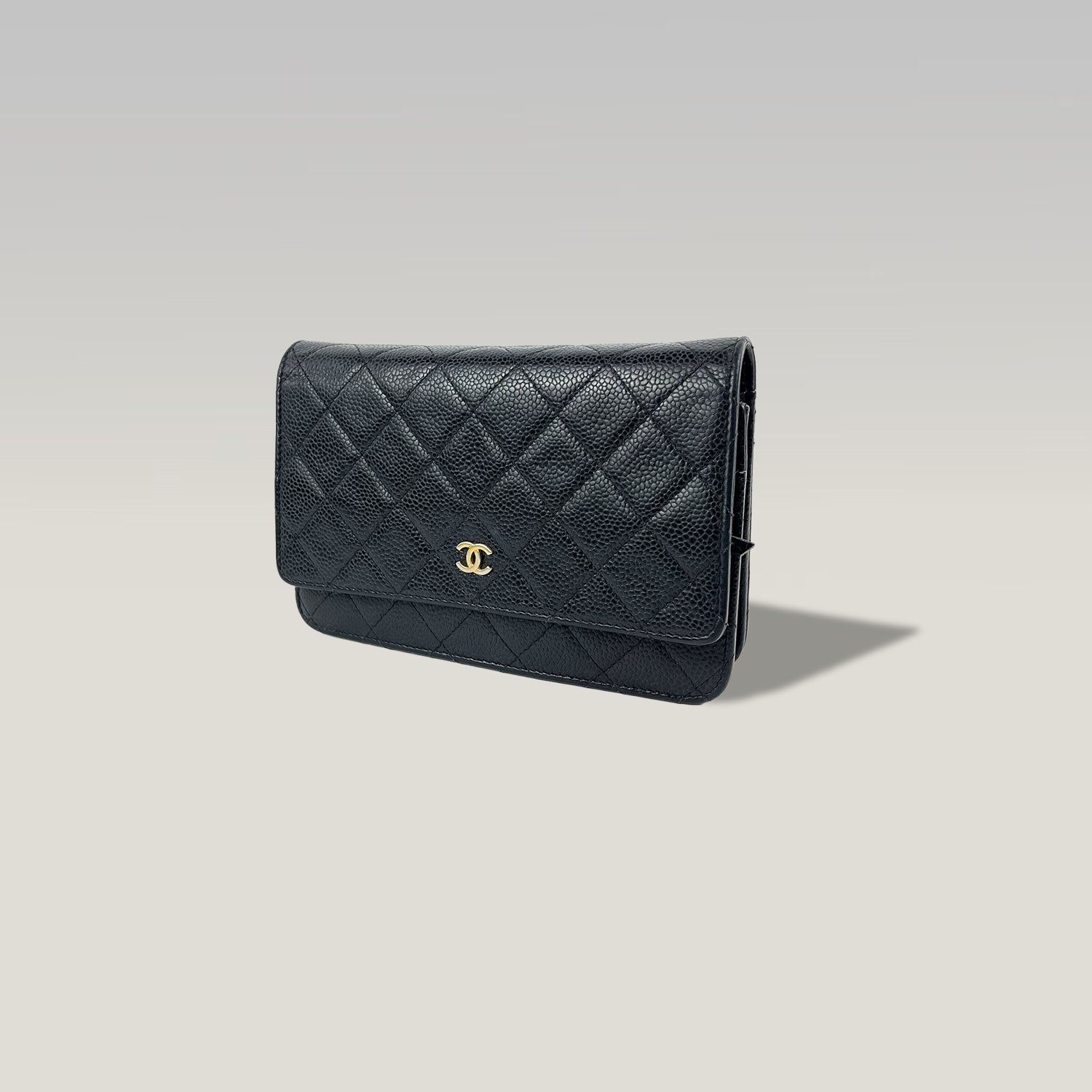 Chanel Wallet On Chain in Black Caviar Leather with Gold Hardware 