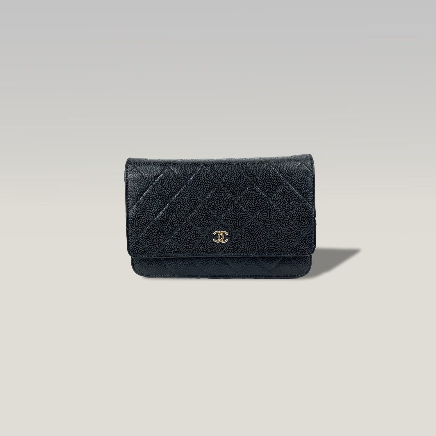 Chanel Wallet On Chain in Black Caviar Leather with Gold Hardware 