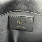 Fendi Kan I Logo Borsa a Tracolla in Pelle Nera con Catena Dorata | Shoulder Bag Donna