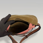 Loewe Gate Small Borsa Donna in Pelle Arancione e Marrone Crossbody Saddle Bag Luxury