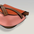 Loewe Gate Small Borsa Donna in Pelle Arancione e Marrone Crossbody Saddle Bag Luxury