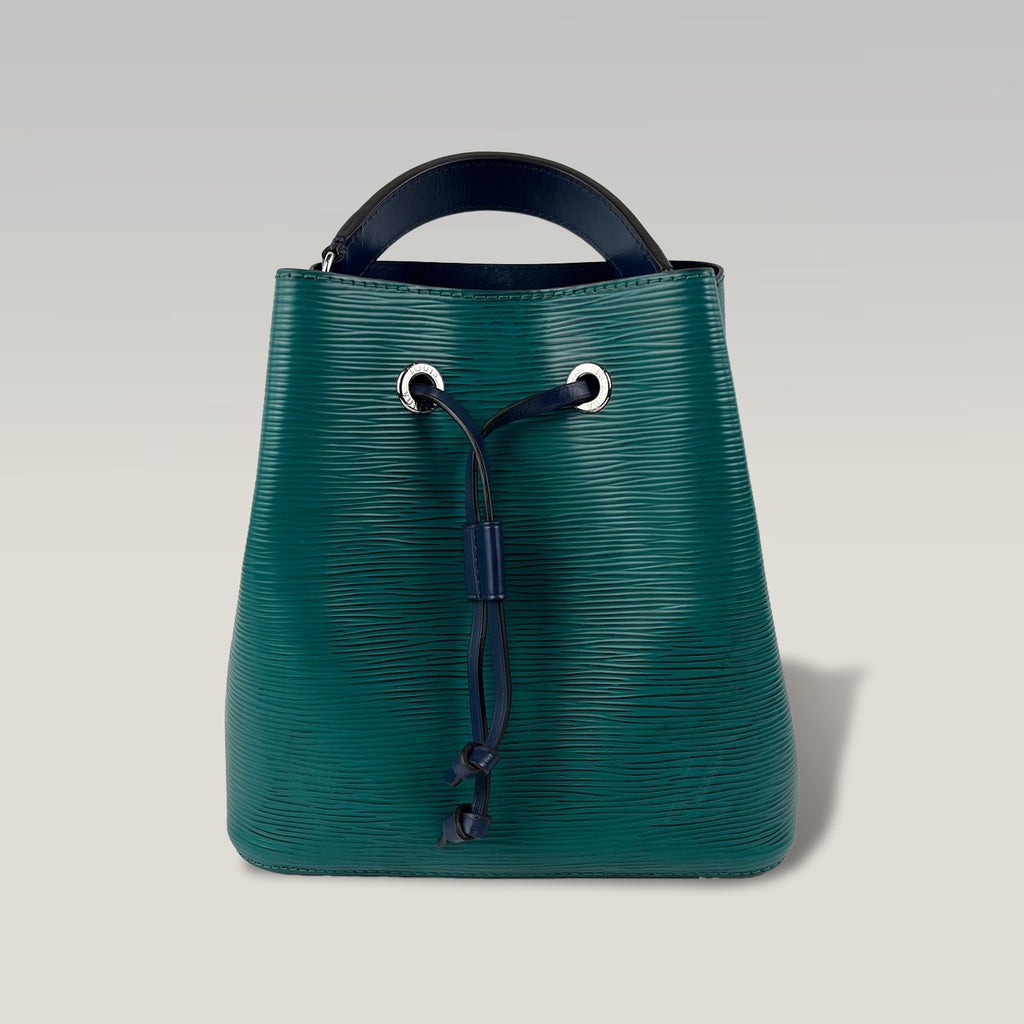 Louis Vuitton NéoNoé BB in Pelle Epi Verde Scuro e Blu