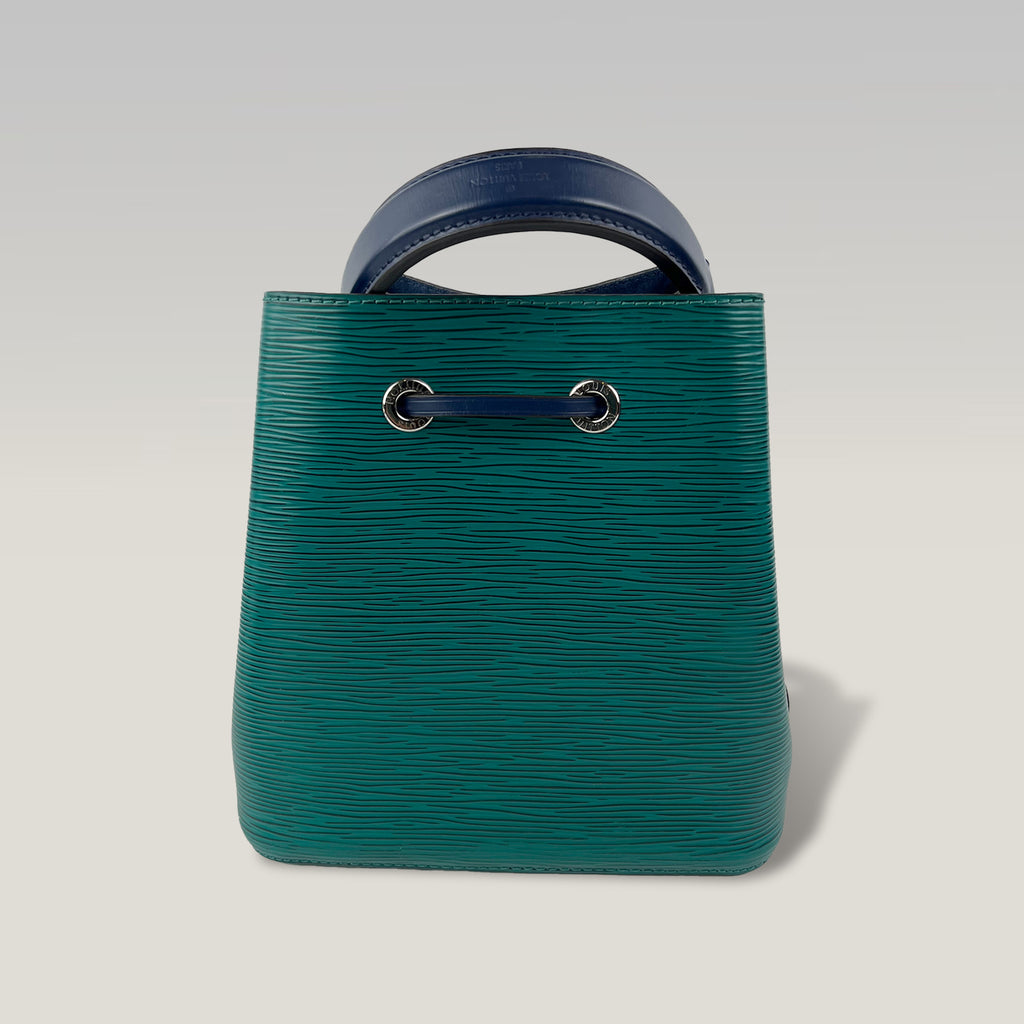 Louis Vuitton NéoNoé BB in Pelle Epi Verde Scuro e Blu